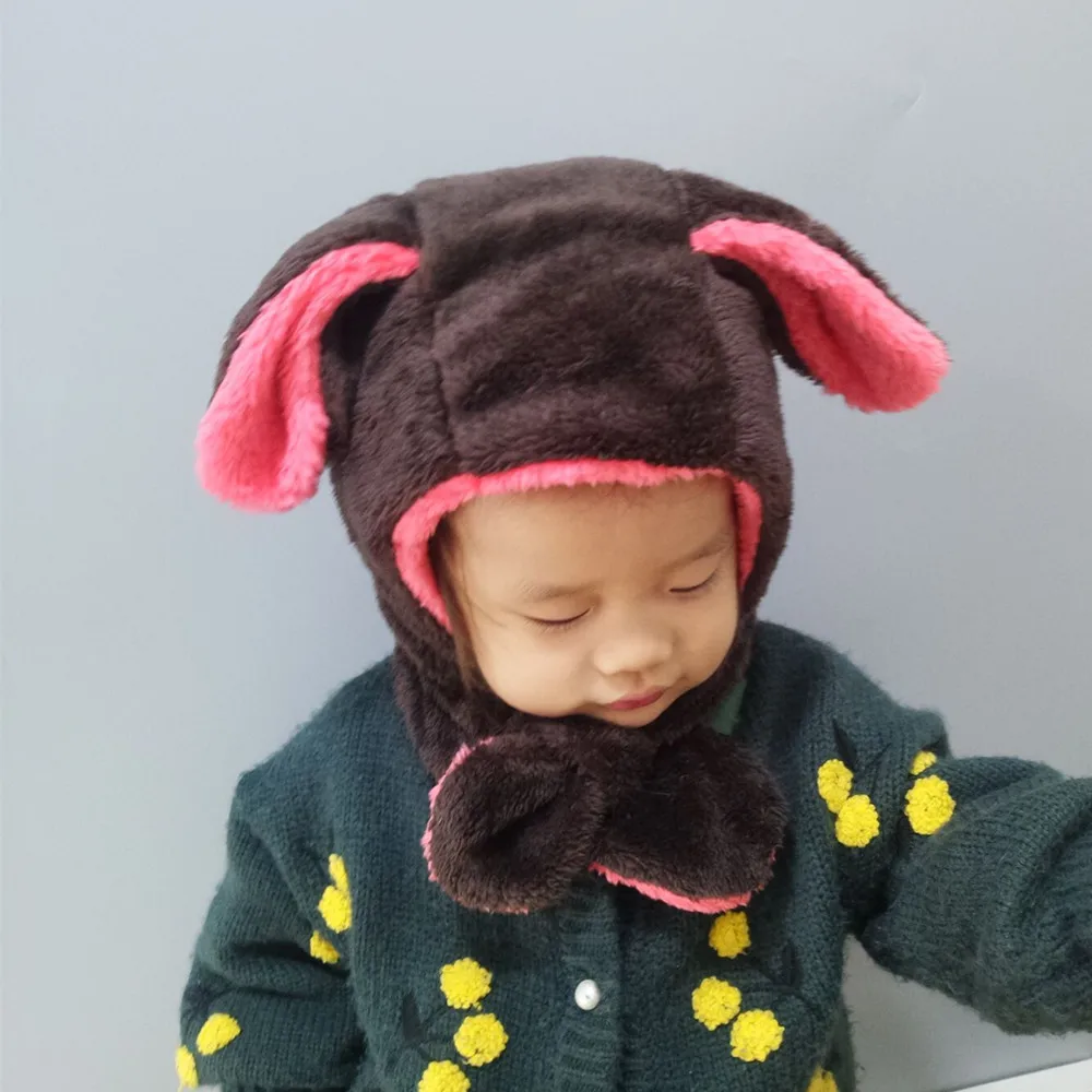 New Design Baby Rabbit Ears Hat Infant Toddler Baby Winter Warm Beanie Hat velvet Caps for Children Photography Props fur bomber hat mens