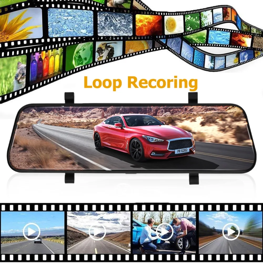 9,66 дюймов 4G Android 8,1 четырехъядерный автомобиль зеркало заднего вида DVR камера gps Navi BT4.0 ADAS ночное видение видеорегистратор Spreadtrum SL8541E