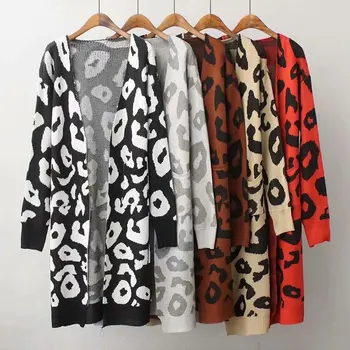 

2019 New Cardigan Women Sweater Jacket Autumn Knitted Vintage Jumper Printing Casual Long Sleeve Outwear Femme