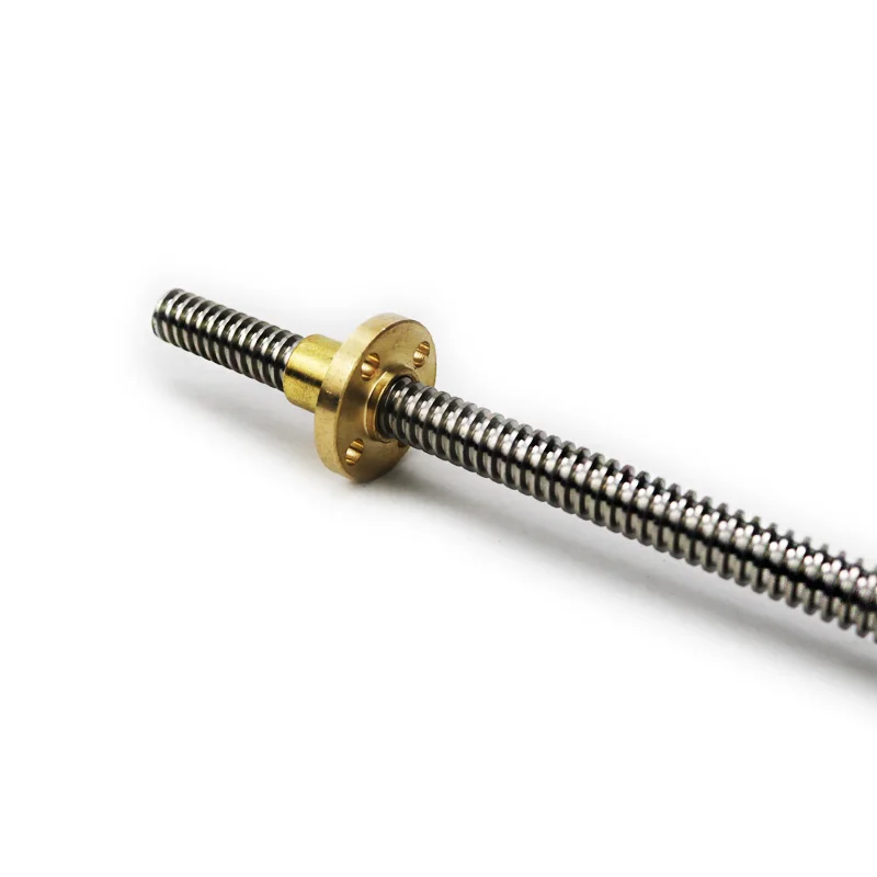 T8 Trapezoidal Rod CNC 3D Printer Brass Nut Lead Screw Thread THSL-300-8D 