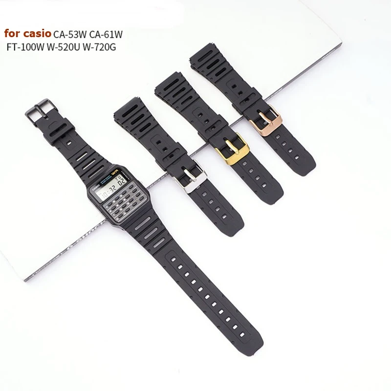 For Casio Ca 53w Ca 61w Ft 100w W 5u W 7g Silicone Watch Strap Wristband Bracelet Replace Accessories mm Watchbands Aliexpress