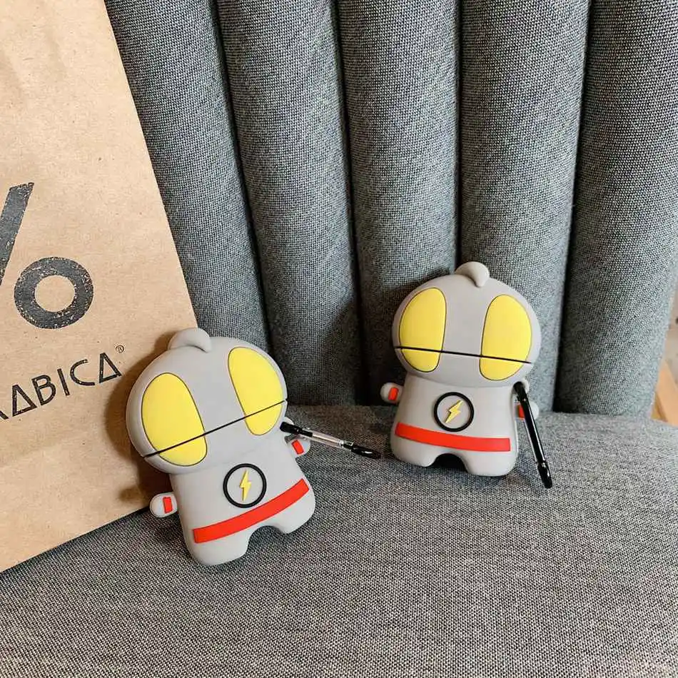 3D чехол для наушников для Airpods, чехол, милый силиконовый чехол с изображением собаки утки из мультфильма для Apple Air pods 2, наушники/Earpods, чехол, брелок, кольцо