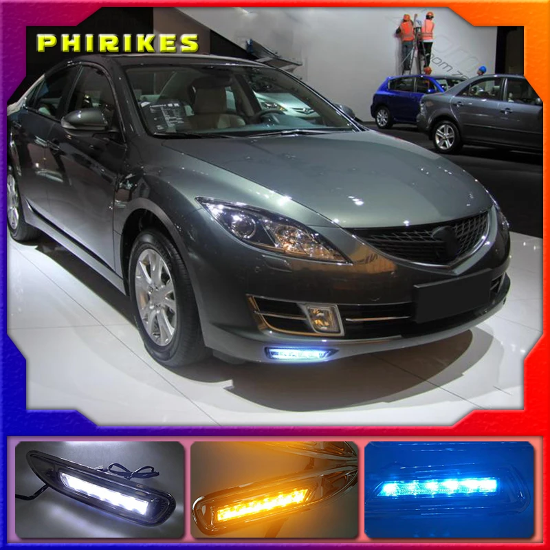 

2pcs for Mazda 6 Mazda6 2008 2009 2010 LED DRL Daytime Running Light Daylight headlight fog lamp cover car-Styling