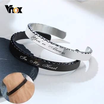 

Vnox Custom Personalize Engrave Cuff Bangle Bracelets for Men 8MM Wide Stainless Steel BFF Friendship Gifts Jewelry