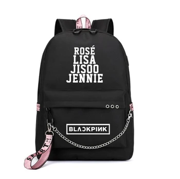 

New Korean Wave Lady Fashion Backpack Ms. Korean Student Schoolbag Girl Boy Large Nylon Chain Backpack USB Backpack