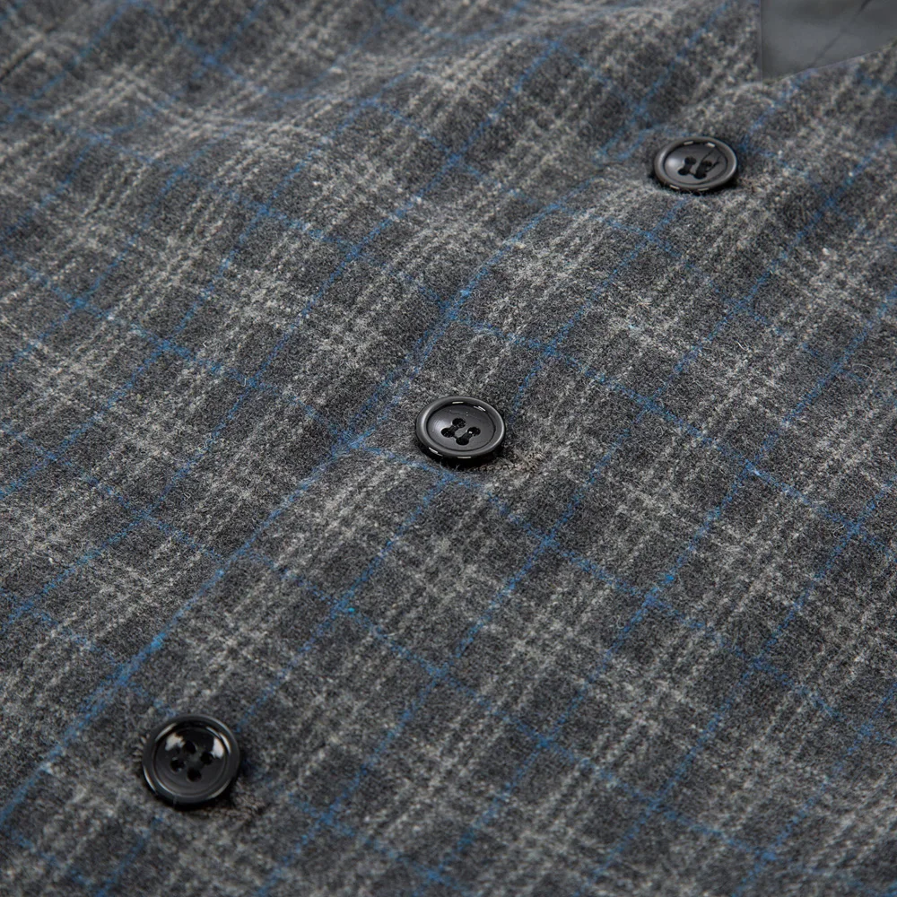  Handkerchief Waistcoat Plaid Vest Coat men office business work party evening fit slim short V-Neck