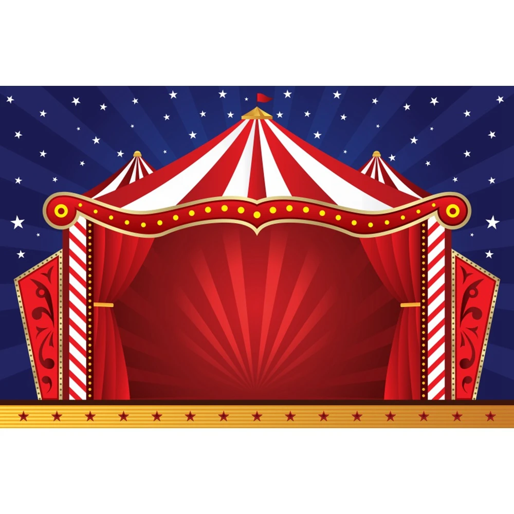 Fotohintergrund Zirkus-Motiv – 3 X 2,4 M, Vinyl-Stoff – Für Studio, Party, Babyshooting – Faltenfrei & Lichtabsorbierend