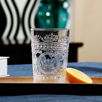 

Northern Europe Imperial Crown Glass Cup Vaso Fashion Beer Glass Restaurant Hotel Drink Juice Cup Bar Personality Wine Glass