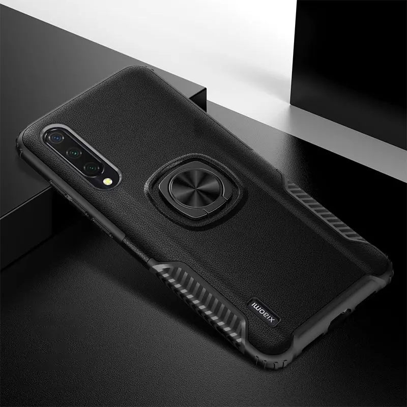 

For xiaomi F1 mi cc9 dermatoglyph shell, For XIAOMI9 mi9se metal invisible ring bracket TPU+PC case