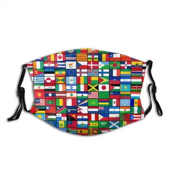 

The World's Flags Unisex Reusable Face Mask Anti Haze Dustproof Mask With Filters Protection Cover Respirator Mouth Muffle