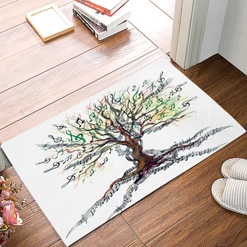 

Kitchen Mat Music Tree Plant Musical Notes Non-slip Door Mats Outdoor/indoor Home Living Room Bathroom Decorations Doormat