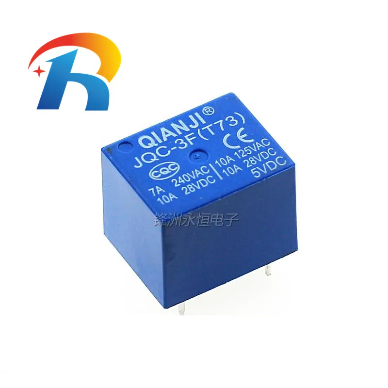 10 шт./лот 100% новое оригинальное реле питания QIANJI JQC-3F(T73)-5VDC JQC-3F T73 5V DC 5PIN |