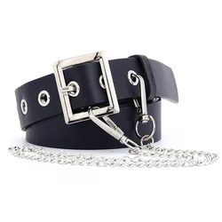 Women Chain Belt Fashion Adjustable Pin Buckle Waistband Eye Button Female Girdle Corset New Designer Trend Wide Belts For Jeans