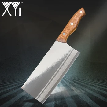 

XYj Chinese Butcher Knife Cleaver Chopping Bone Professional Chef knife High Quality Stainless Steel Wood Handle Kitchen Knives