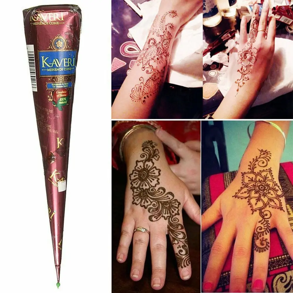 3 Colors DIT Tattoo Tools Natural Herbal Henna Cones Temporary Tattoo Body Art Paint Mehandi Ink Semi-permanent