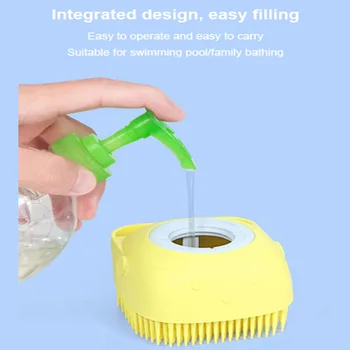 

Creative Silicone Massage Care Wipe Bath And Shower Brush With Soap Dispensor Refillable Liquid 80ml Cleaning Shower Bath Brush
