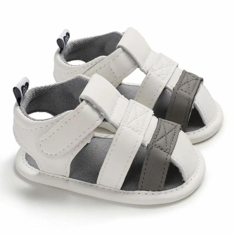 Летние сандалии для новорожденных; обувь для маленьких мальчиков и девочек; белые туфли на мягкой подошве; Повседневная обувь; Размеры 0-18 месяцев