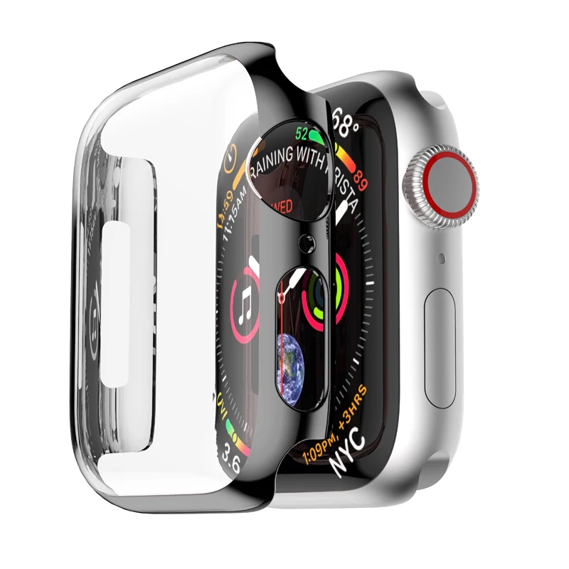 Защитный чехол для Apple Watch 4 3 iwatch band 42 мм 44 мм 38 мм 40 мм ударопрочный корпус рамка Защитная крышка - Цвет ремешка: black