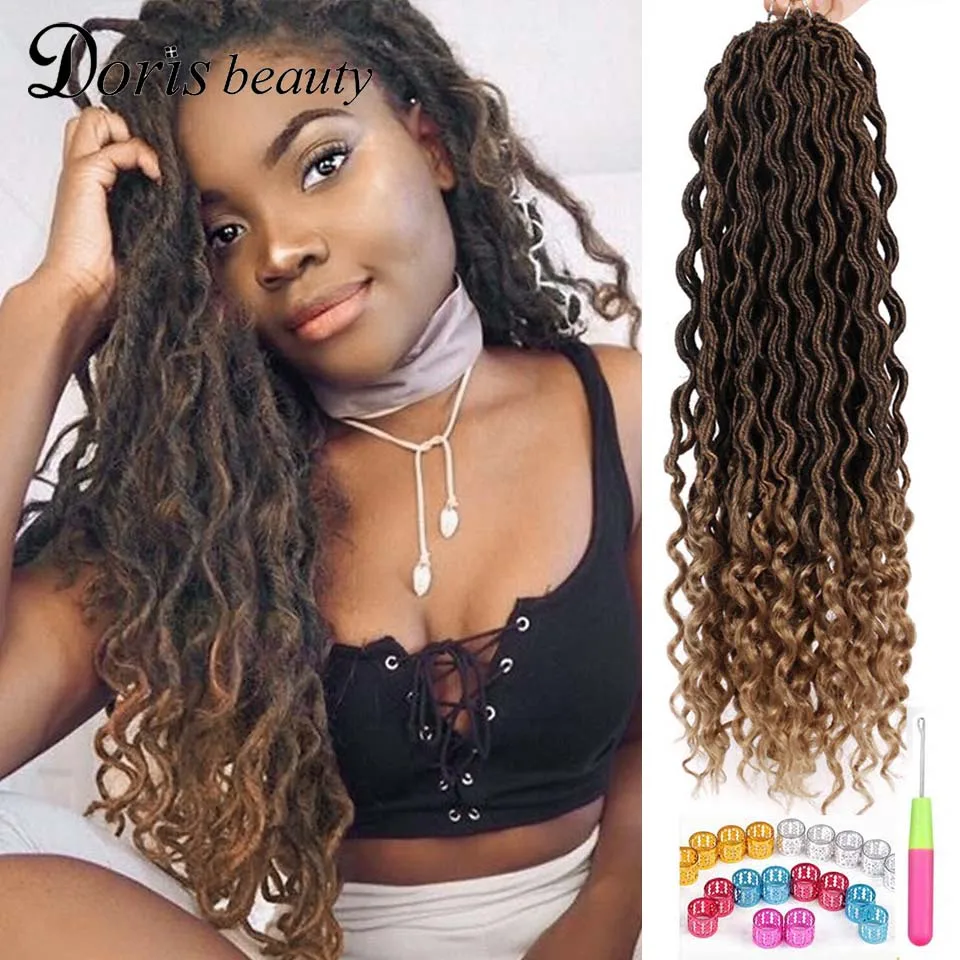 Наращивание волос в богемном стиле Faux Locs Curly богиня вязания крючком