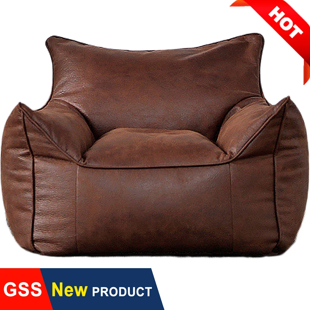 Big Single Leather Sofa Queen King Lazy Sofa ChairSlipcover No Filler  Corner Floor Seat Couch Tatami Armrest Backrest Recliner - AliExpress, image size:1000x1000