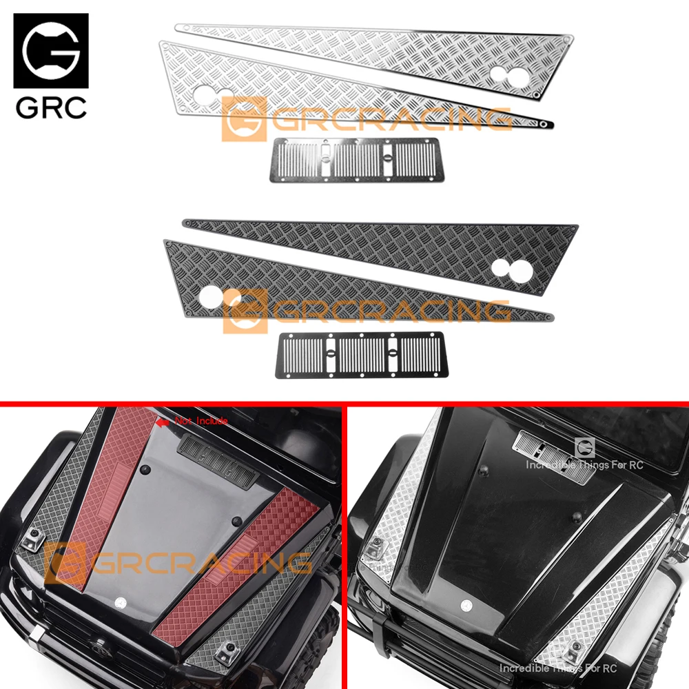 

1 PairRC автомобиль GRC металлическая крышка двигателя противоскользящая панель капота скользящая пластина отделочная панель для 1/10 TRAXXAS TRX4 G500 TRX6 G63 гусеничная машина