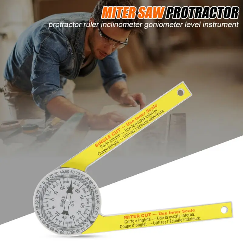 Accurate Miter Saw Protractor Portable Laser Engraved Dial Scale Angle Miter 