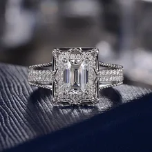 Модное женское квадратное обручальное кольцо из циркония, роскошное серебряное обручальное кольцо с любовью, минималистичные Кристальные кольца для женщин