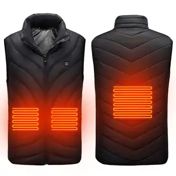

Red/Black 3Gear USB Heated Vest Men Winter Electrical Heated Sleeveless Jacket Outdoor Hiking Men Women Warm Waistcoat Jackect