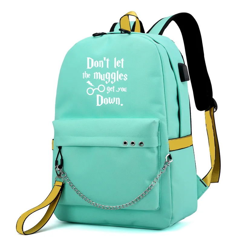 IMIDO Lumious студенческие рюкзаки для женщин, персональная зарядка через Usb, яркие цвета, дорожные сумки для девочек, модные школьные сумки из парусины для подростков - Цвет: Green B