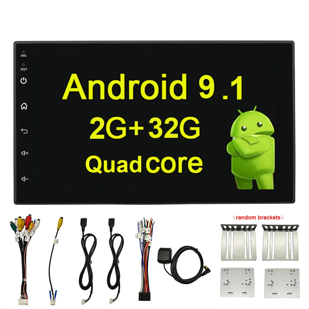 2 32G NoCamera 7 ''2 Din Android 9,1 автомобильный Радио Стерео gps навигация 2+ 32G автомобильный мультимедийный плеер automag для peugeot hyundai VW golf 3 Nissan - Цвет: 2 32G NoCamera