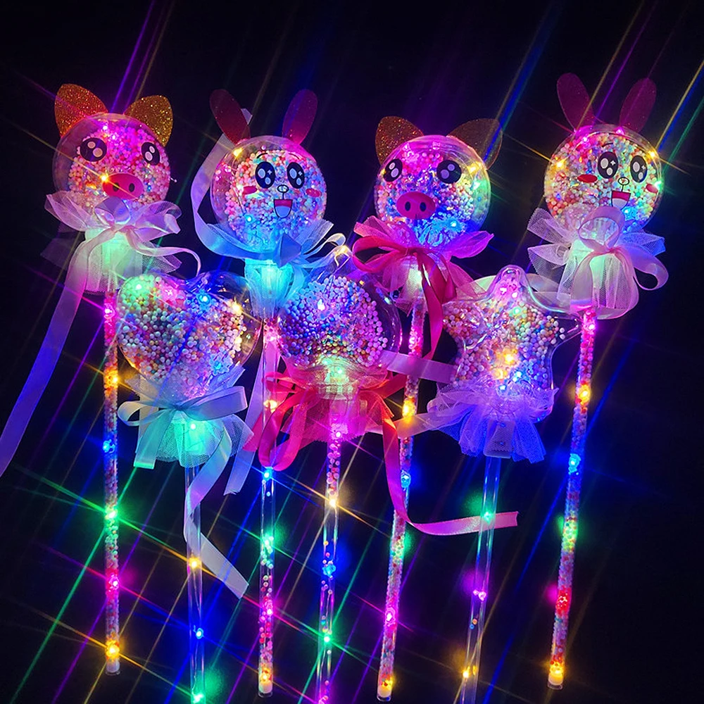 Light-up Magic Ball Wand Glow Stick Witch Wizard LED Magic Wands Rave Toy Great For Birthdays Princess Costume Halloween