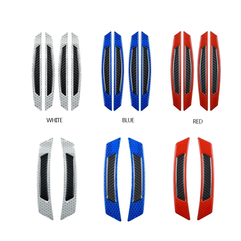 2/4 шт. клейкая, из углеродного волокна Светоотражающие двери автомобиля отделка Бампер протектор hand-made автомобиля внешние аксессуары из бутика