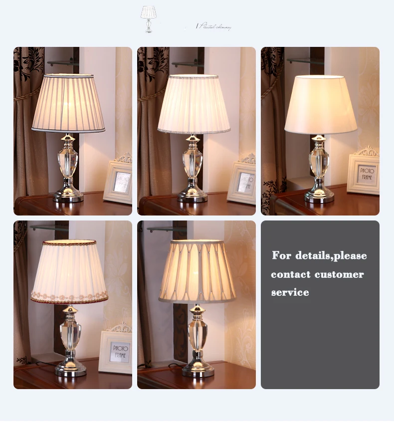 Crystal Table Lamps LED Bedside Desk Lamp Bedroom /Living Room/ Study Book Light / Table Lights E27 EU/AU/US/UK Plug