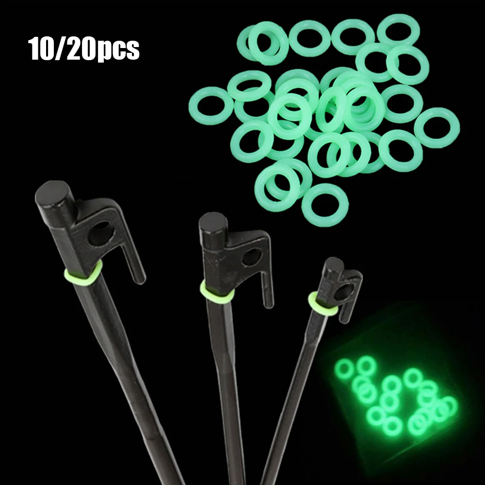 Fluorescent Silicone Tent Nail Ring Luminous O-shaped Fishing Rod Rings Night Light Outdoor Camping Tents Accessories 10/20PCS