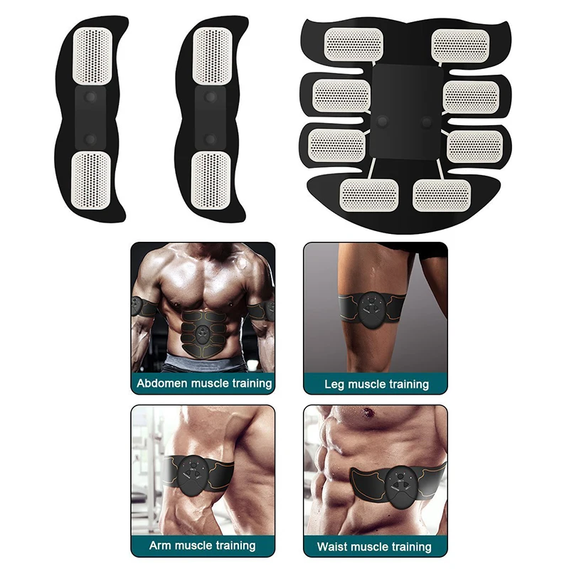 EMS Electric Muscle Stimulator Fitness Massage Abdominal Trainer Toner Body Slimming Massager Home Gym Equiment USB Rechargeable