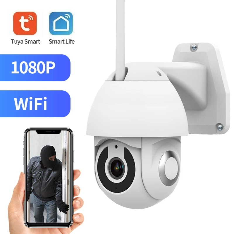 

1080P HD 2MP Outdoor Smart Wifi PTZ Camera outdoor waterproof cloud pool camera Tuya Outdoor Smart Home Security Camera