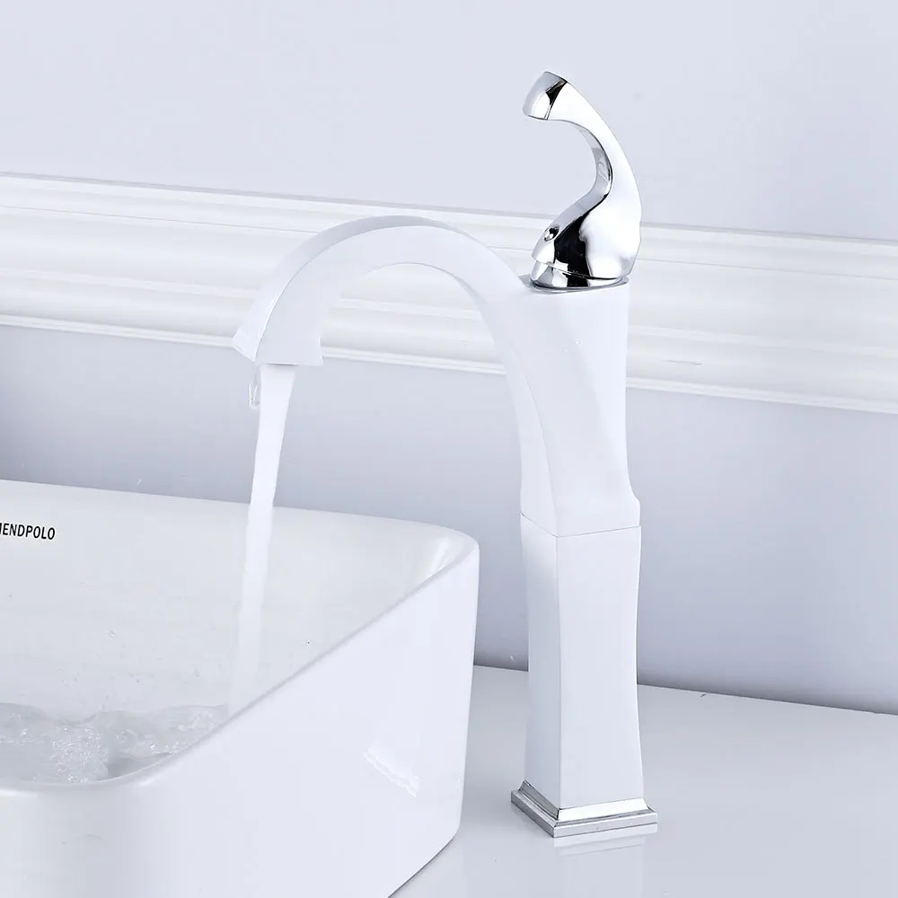 

New Basin Faucet white and chrome sink faucet hot and cold classical bathroom basin faucet sink tap basin mixer water tap