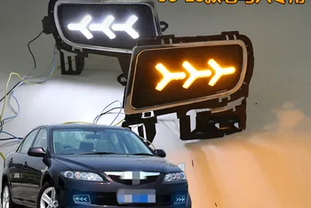 

Fast delivery Led daytime running lights+moving turn signal+blue night mode+remote control for mazda 6