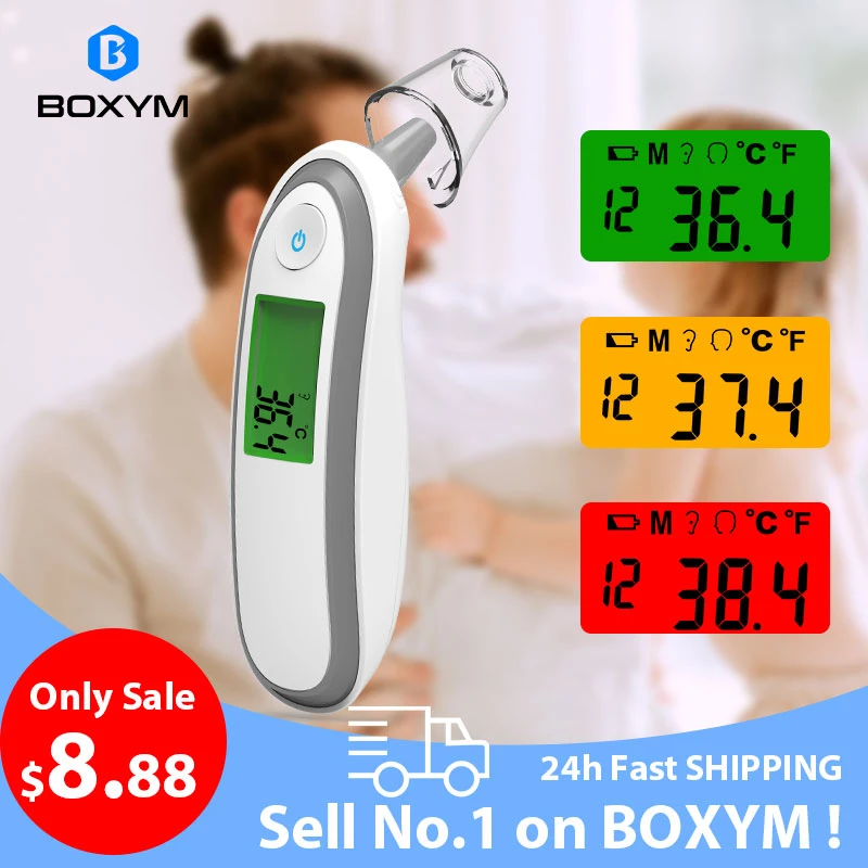 Boxym Baby Digital Thermomet Lcd Infrared Measurement Forehead Ear Noncontact Body Termometro