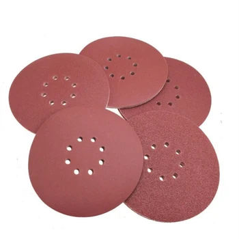 

50pcs 9 Inch 225mm 10-Hole Sanding Disc Sandpaper Hook And Loop Red Polishing Metal, Wood, Jade Paint, Glass Fiber