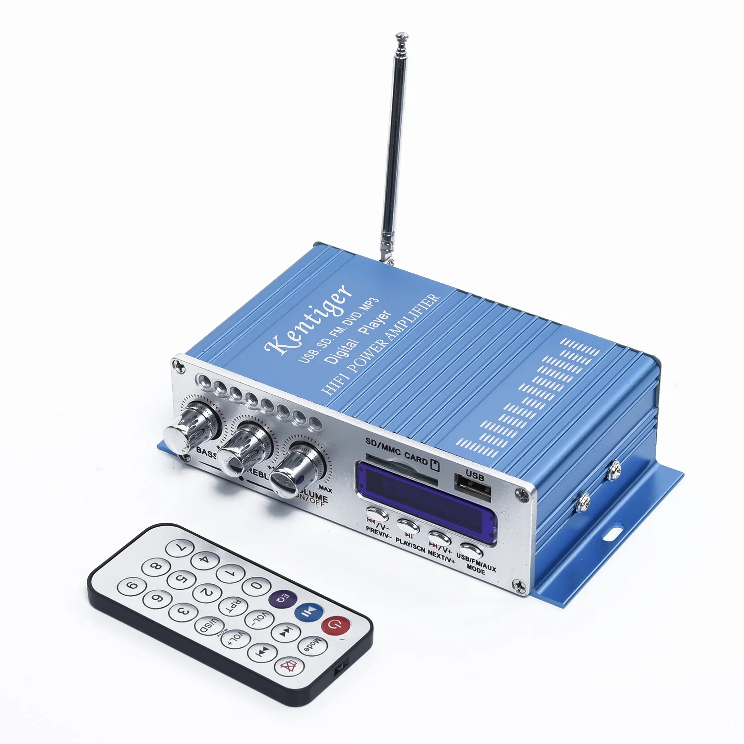 100W Мощность мини Hi-Fi стерео 2 канальный автомобильный усилитель дома MP3 FM Аудио плеер поддерживает MP3 музыкальных форматов, u-диск и fm-стерео одновременное подключение двух теле