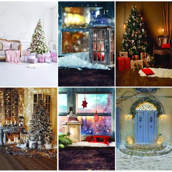 

Vinyl Custom Photography Backdrops Prop Christmas day christmas trees Theme Photography Background NY6FD-9