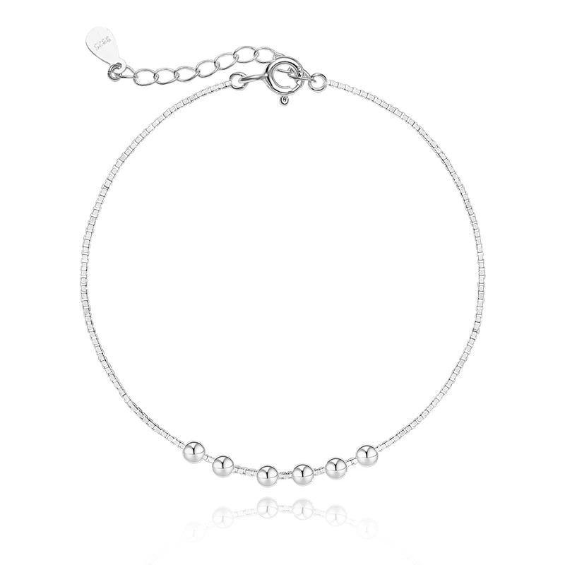 

925 Sterling Silver Fashion Simple Personality Small Ball Bracelet Women's Very Fine Transfer Bead Fashion Bracelet Accessories