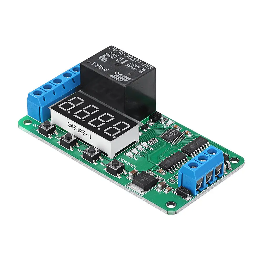 Двухканальный 12V 5A цифровой трубчатый DPDT Многофункциональный реле задержки времени модуль переключения для таймера