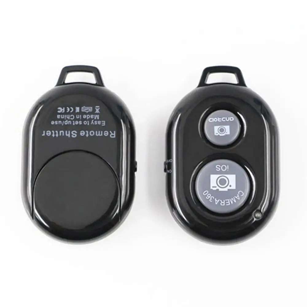 black 1 шт. Bluetooth пульт дистанционного управления Кнопка беспроводного управления Лер Автоспуск камера палка спуска затвора телефон монопод селфи для IOS - Цвет: black