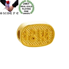 OMHXFC Европейская мода женщина мужчина вечерние день рождения свадьба подарок китайский талисман удача слова 24KT золотой кулон Шарм PN292