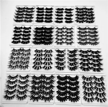 

5 Pairs 8D Mink Lashes Fluffy Soft Wispy Volume Natural long Cross False Eyelashes Reusable Eyelash