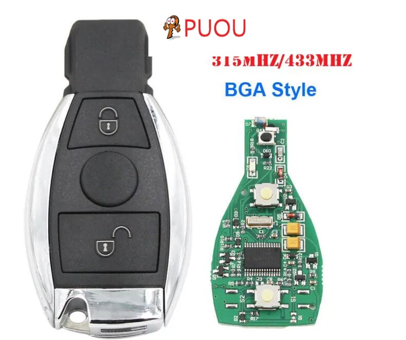 

10pcs/LOT 2 Button 433mhz/315mhz Remote Key fob for Mercedes Benz after 2000+ NEC&BGA replace NEC Chip