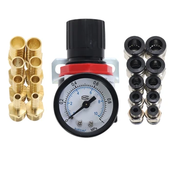 

AR2000 Pneumatic Mini Air Pressure Relief Control Compressor Regulator Treatment Units Valve PC Fitting Joint Free Combination