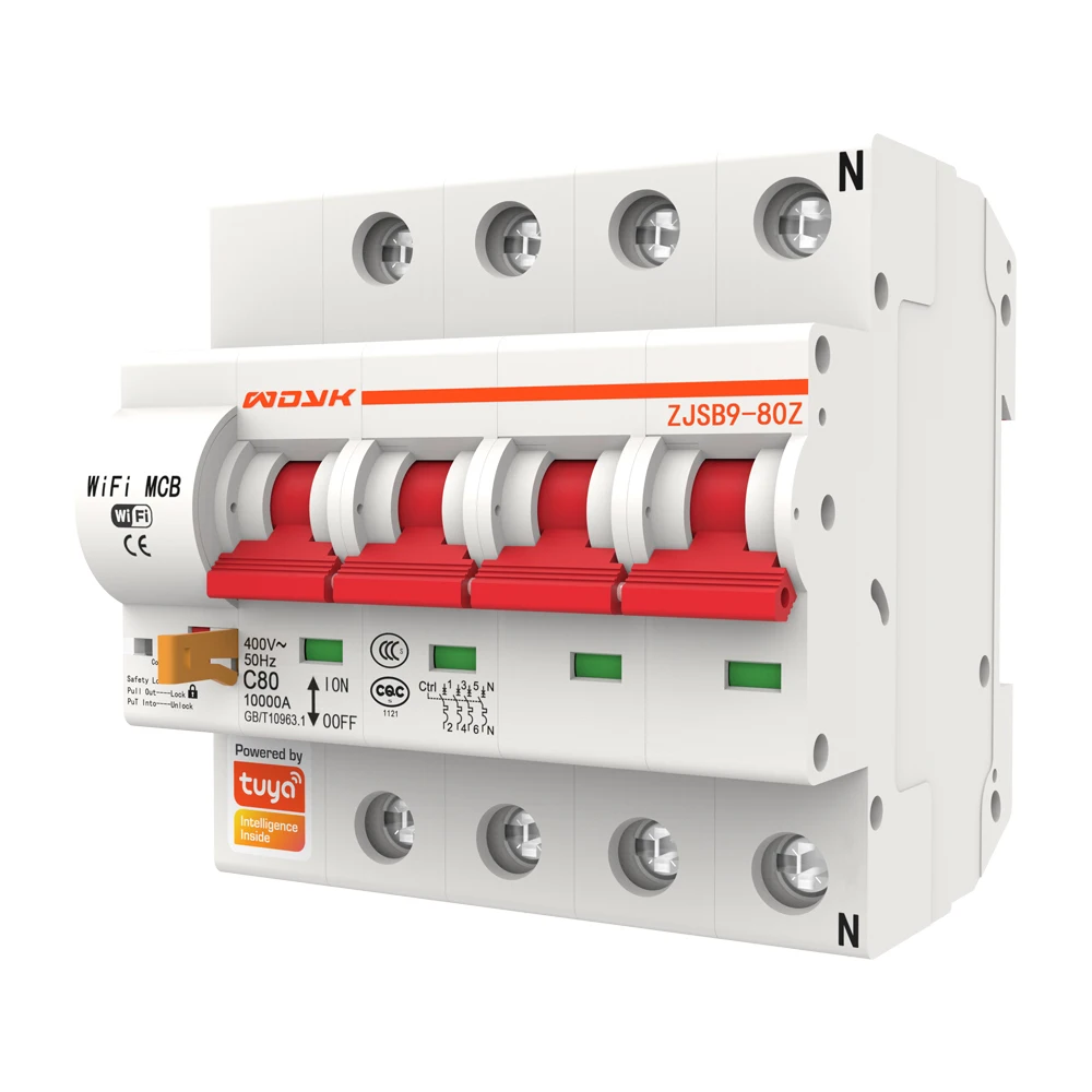 

4P WiFi Intelligent Circuit Breaker with Energy Monitoring and Meter Function Works with Alexa and Google home 220V / 380V